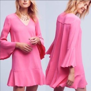 Anthropologie HD Paris bell sleeve shift dress